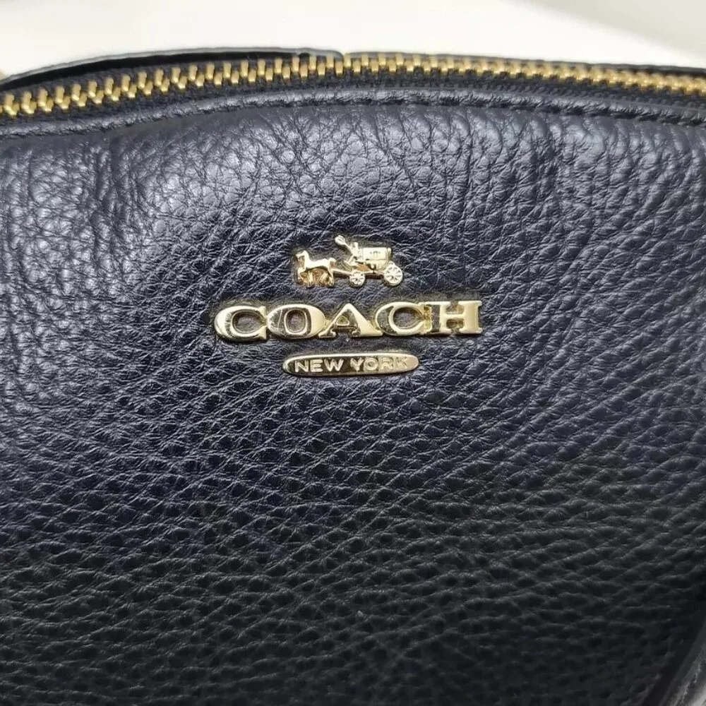 Coach Black Pebbled Leather Crossbody Tote